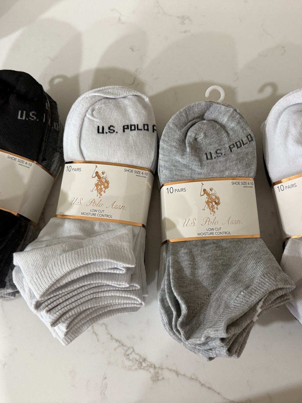 U.S. Polo Assn. Ralph Assn. crew socks. Cotton Crew Socks Black & White NWT